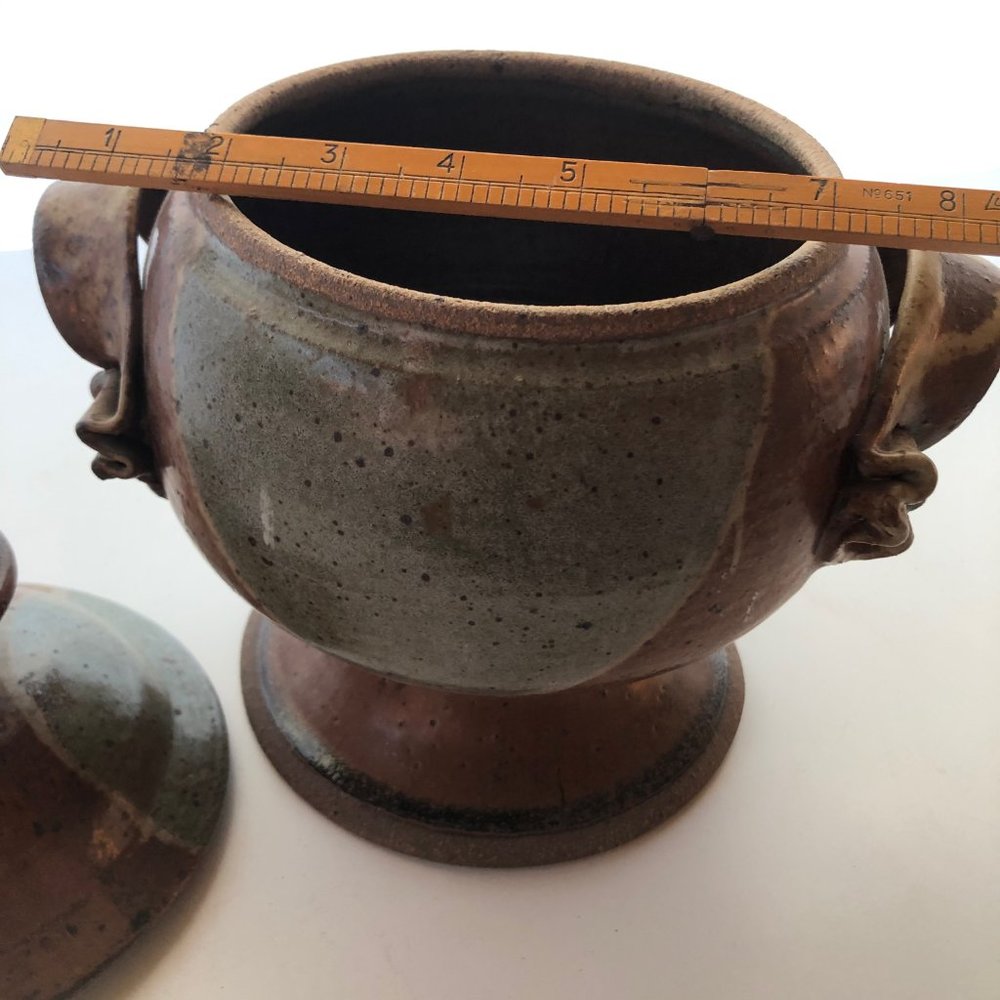 VINTAGE 70s STUDIO POTTERY LARGE SOUP TUREEN MCM - Picture 8 of 10